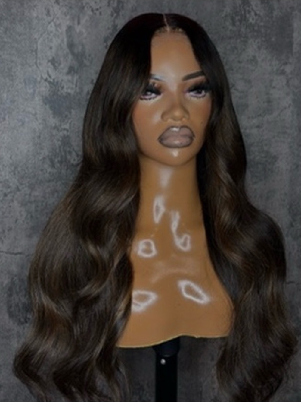 Luxury Long Body Wave Lace Front Wig - Dark Brown